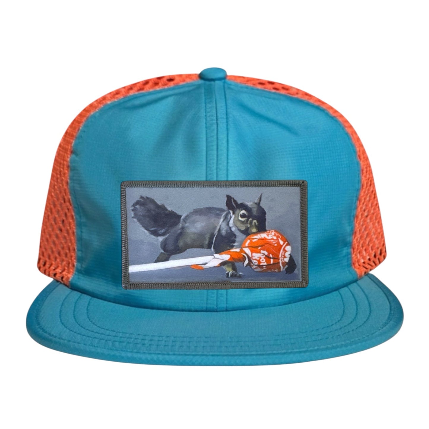 Wide Set Mesh Cap Orange/ Teal