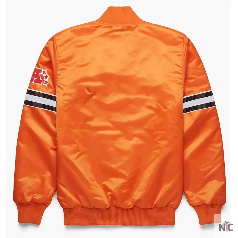 Pick and Roll Denver Broncos Orange Satin Jacket