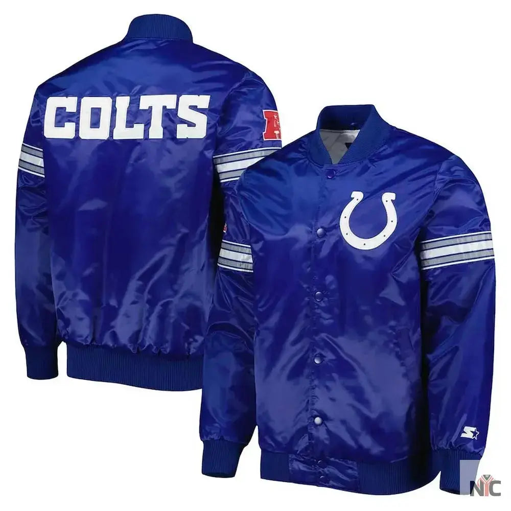 Pick and Roll Indianapolis Colts Blue Satin Jacket
