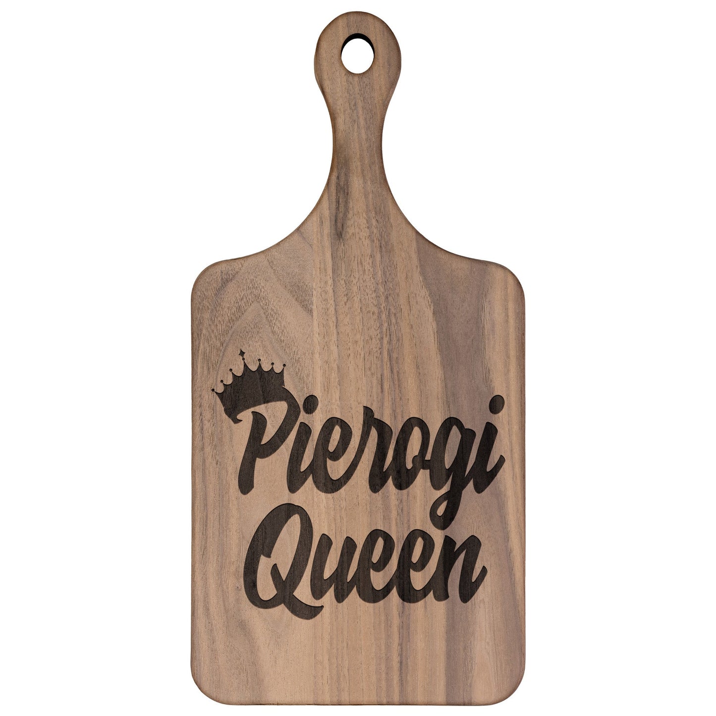 Pierogi Queen Hardwood Paddle Cutting Board