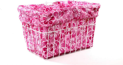 Cruiser Candy Bicycle Basket Liner 15 "x 12" x 10" (Pink Hawaiian)