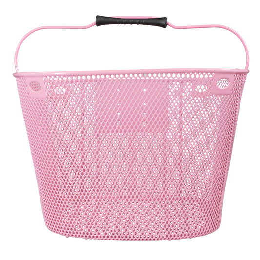 Metal Front Basket with Mesh Bag (BSK-F3) - Pink