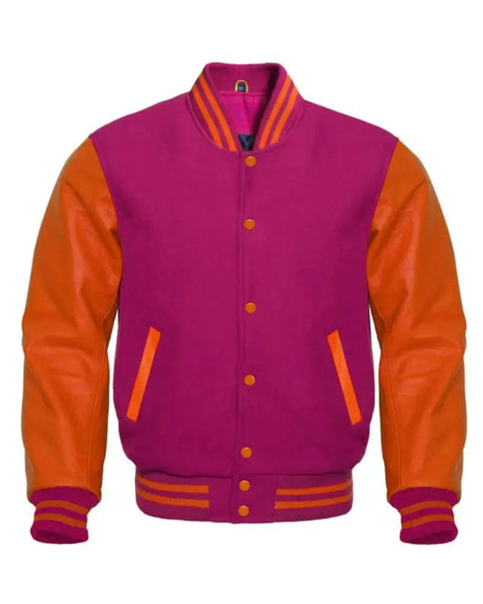 Pink And Orange Varsity Jacket