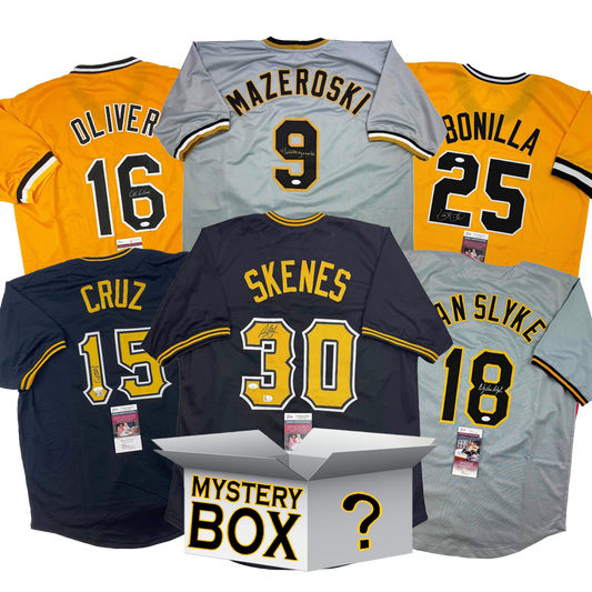 Autographed/Signed Pittsburgh Baseball Jersey Mystery Box with PSA JSA or Beckett COA