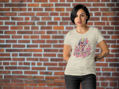 Painted Colorful Skull Graphic Tee