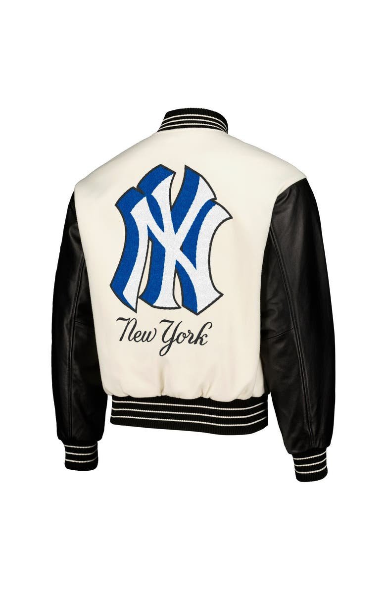 Pleasures White New York Yankees Full-snap Varsity Jacket