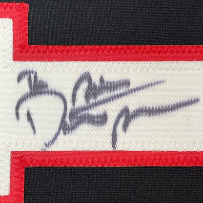 Framed Autographed/Signed Dustin Poirier 35x39 UFC MMA Black Ultimate Fighting Jersey Shirt PSA/DNA COA