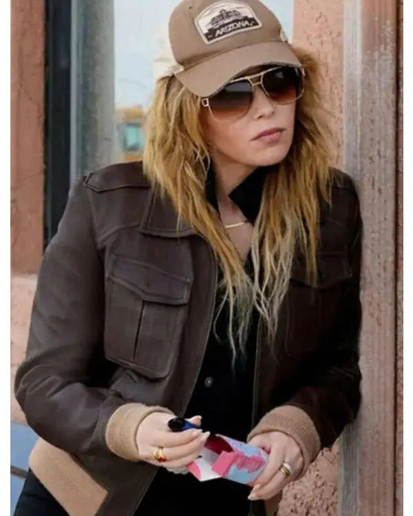 Poker Face Natasha Lyonne Leather Bomber Jacket