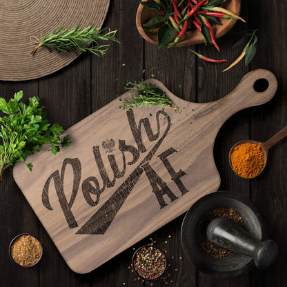 Polish AF Hardwood Paddle Cutting Board