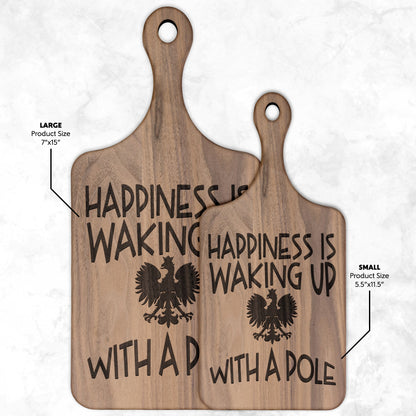 Polish Happiness Hardwood Paddle Cutting Board