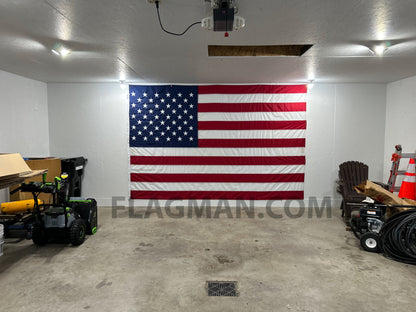 Polyester American Flag with Grommets Along Edges for Wall Hanging - Indoor or Outdoor *Made in USA*
