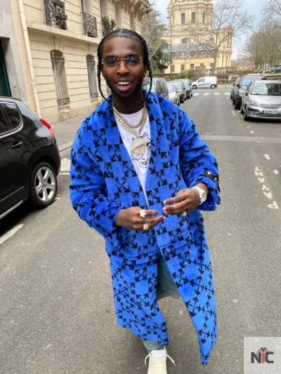 Pop Smoke Blue Coat
