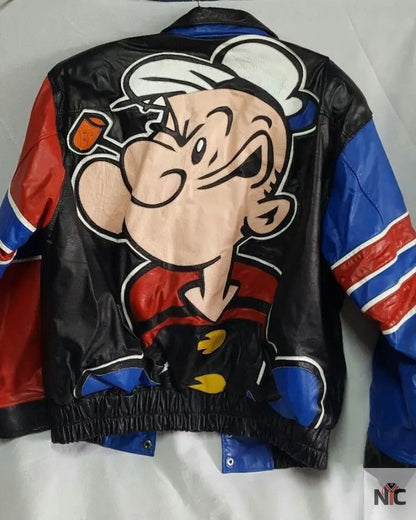 Popeye The Sailor Man Leather Jacket