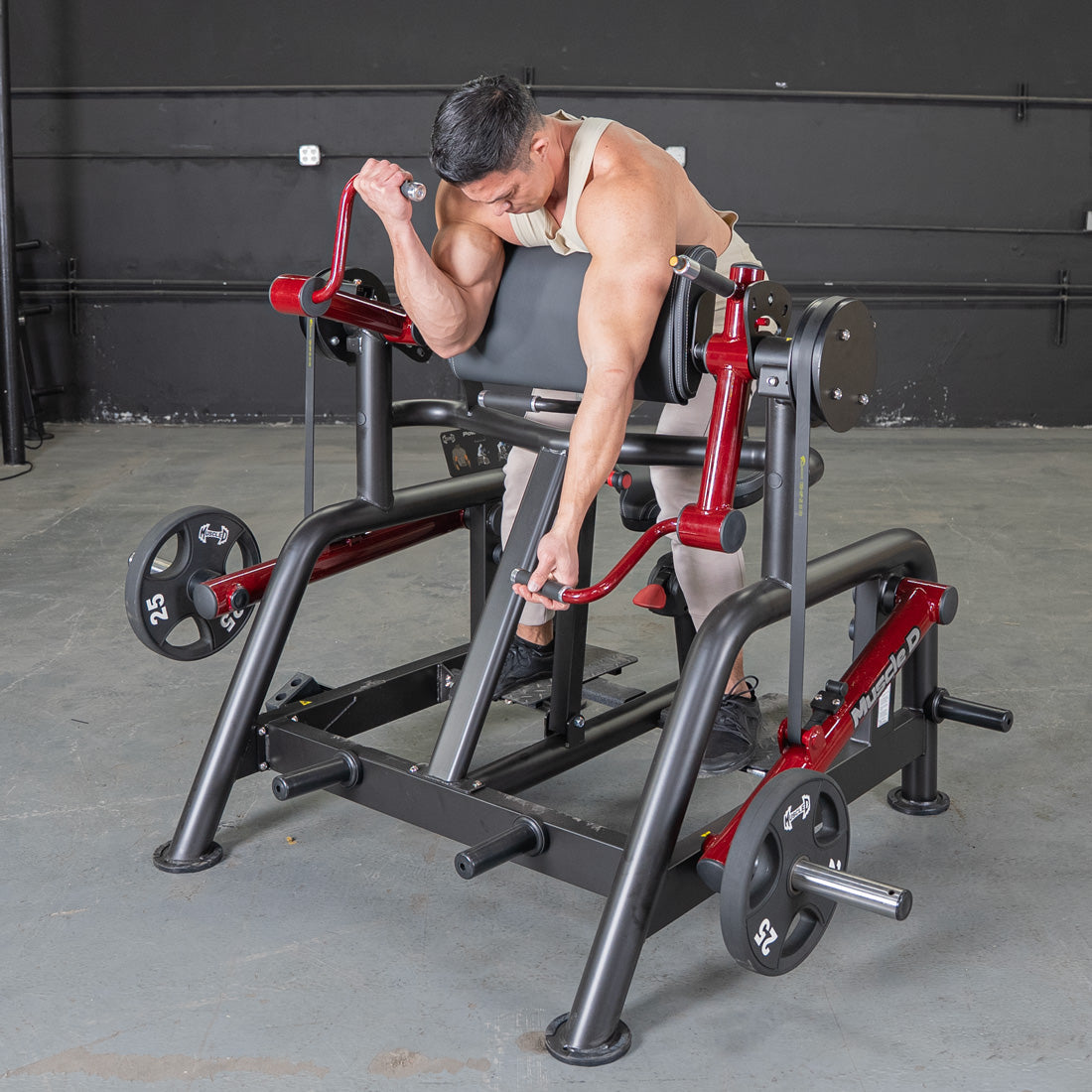 Power Leverage V2 Iso Lateral Biceps Curl / Preacher Curl - Muscle D Fitness