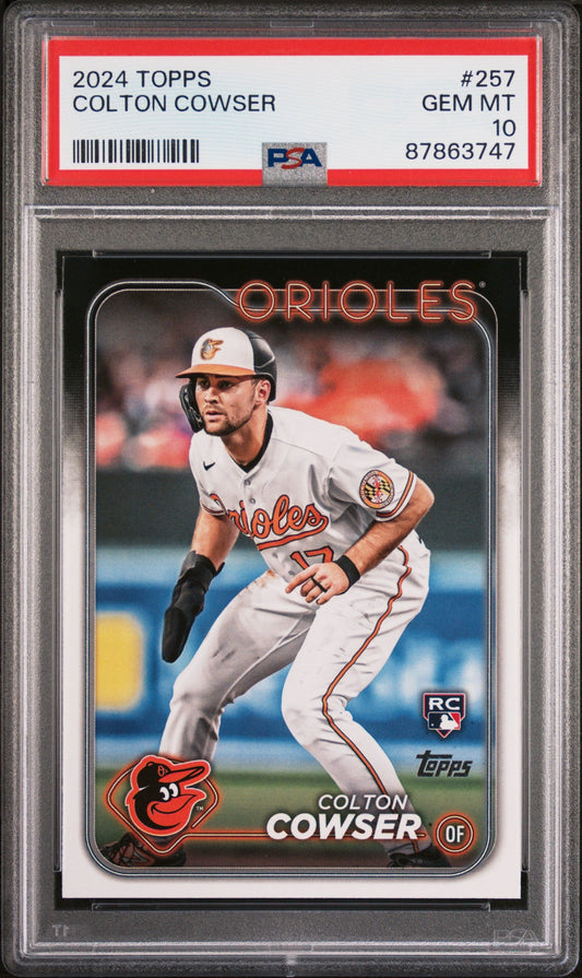Graded 2024 Topps Colton Cowser #257 Rookie RC Baseball Card PSA 10 Gem Mint