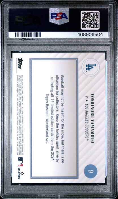 Graded 2024 Topps Wonderland Yoshinobu Yamamoto #9 Rookie RC Baseball Card PSA 9 Mint