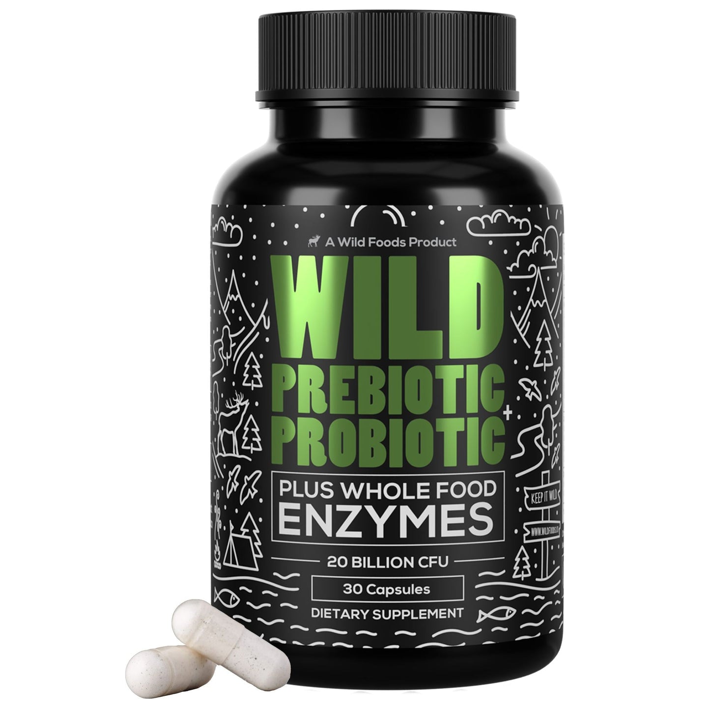 Wholesale Case of 10 - Wild Prebiotic & Probiotic with Digestive Enzymes