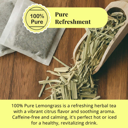 Akshit Lemongrass Tea | 75 Tea Bags from 100% Pure Lemongrass Leaves - Relaxing Tea, Brew Hot or Iced Tea | NON-GMO, Caffeine-Free.
