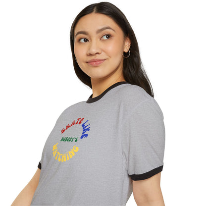 Primary Skate Like Nobody's Watching Unisex Cotton Ringer T-Shirt