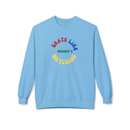 Primary Skate Like Nobody's Watching Unisex Fleece Crewneck Sweatshirt