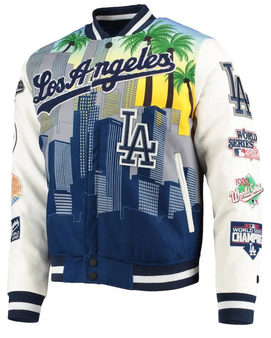 Pro Standard White Los Angeles Dodgers Varsity Jacket