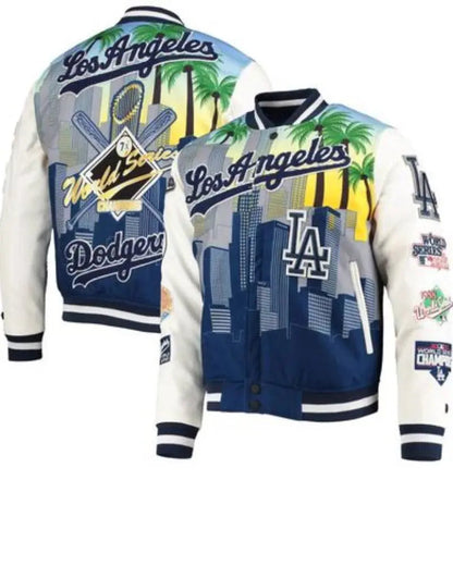 Pro Standard White Los Angeles Dodgers Varsity Jacket