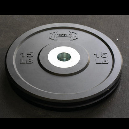 Pro Bumper Training Plates with Center Steel Hub - Muscle D Fitness - Virgin Rubber