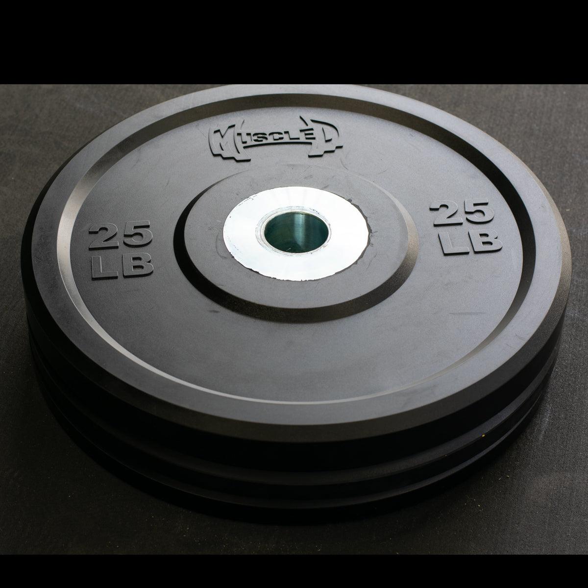 Pro Bumper Training Plates with Center Steel Hub - Muscle D Fitness - Virgin Rubber