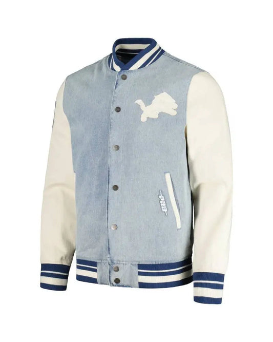 Pro Standard Denim Detroit Lions Varsity Blues Jacket