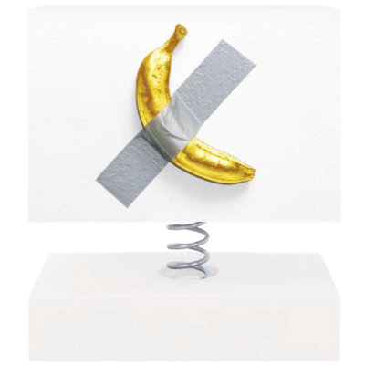 Banana Duct-Taped to a Wall Bobble