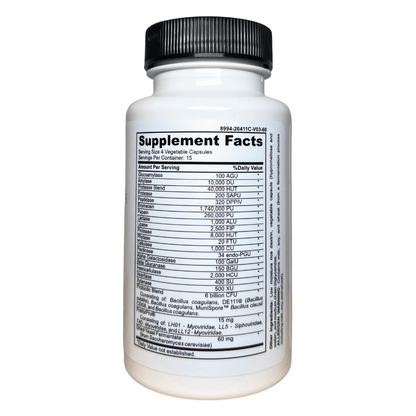 FODMAP Digestive Enzymes + Prebiotics + Probiotics + Postbiotics Gut Friendly Low FODMAP MD PhD Formulated