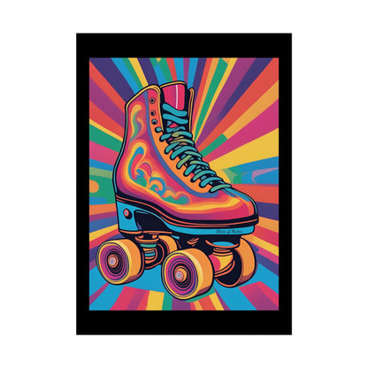 Psychedelic Roller Skate Rolled Poster
