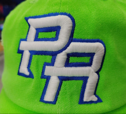 Puerto Rico Vintage Neon Green Hat PR Logo