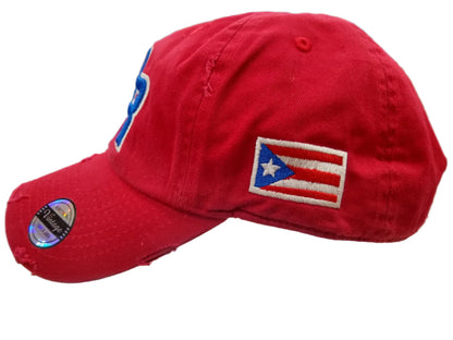 Puerto Rico Vintage Red / Royal Blue Logo Hats