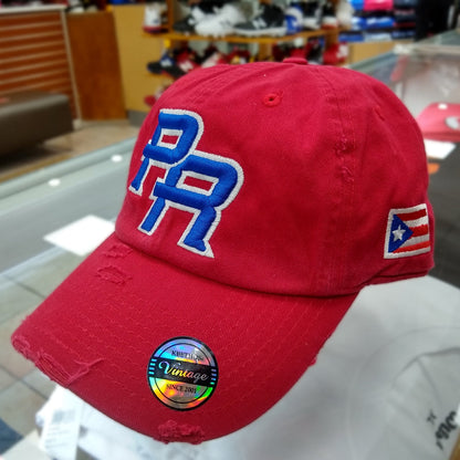Puerto Rico Vintage Red / Royal Blue Logo Hats