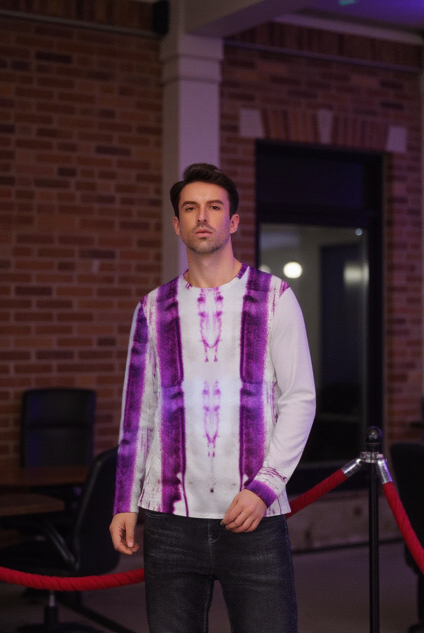 Purple Syrup Drip Long Sleeve T-Shirt Cotton