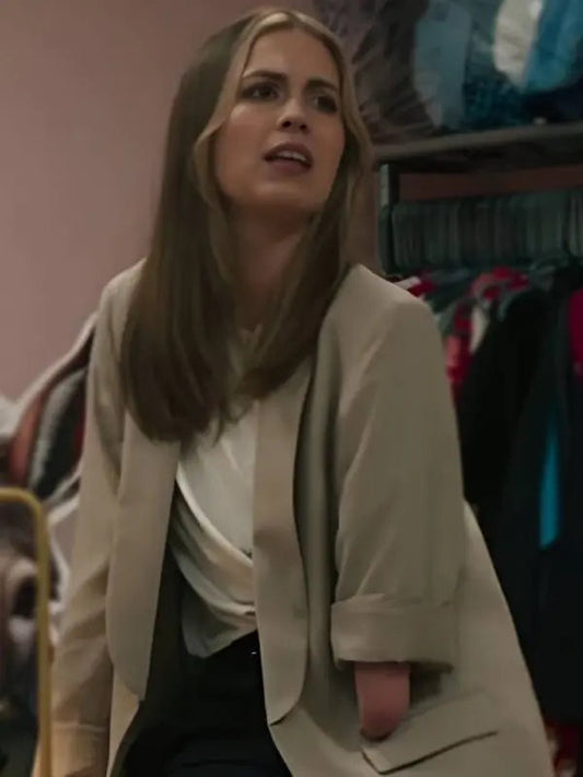 Pushers S01 Jade Asha Grey Ruched Sleeve Blazer