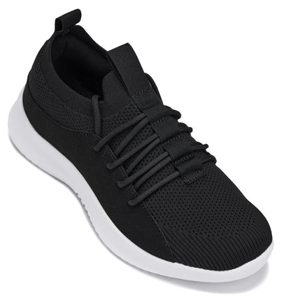 CALTO - Q132 - 2.4 Inches Taller (Black/White Sole) - Ultra Lightweight Sneakers - Triathlete Store