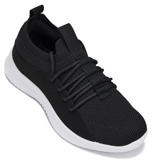 CALTO - Q132 - 2.4 Inches Taller (Black/White Sole) - Ultra Lightweight Sneakers - Triathlete Store