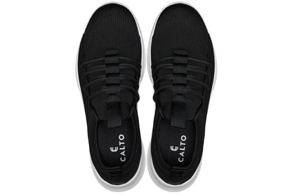 CALTO - Q132 - 2.4 Inches Taller (Black/White Sole) - Ultra Lightweight Sneakers - Triathlete Store