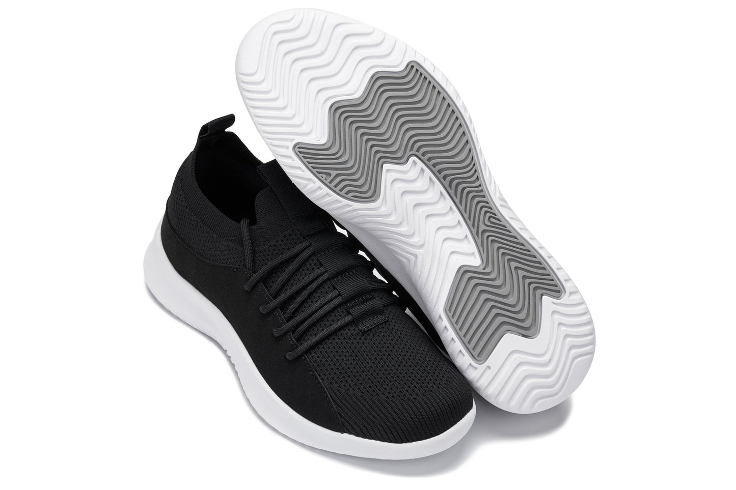 CALTO - Q132 - 2.4 Inches Taller (Black/White Sole) - Ultra Lightweight Sneakers - Triathlete Store