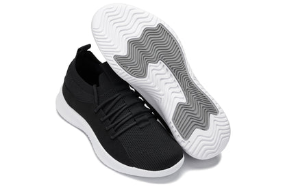 CALTO - Q132 - 2.4 Inches Taller (Black/White Sole) - Ultra Lightweight Sneakers - Triathlete Store