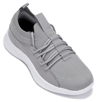 CALTO - Q134 - 2.4 Inches Taller (Light Gray/White Sole) - Ultra Lightweight Sneakers - Triathlete Store