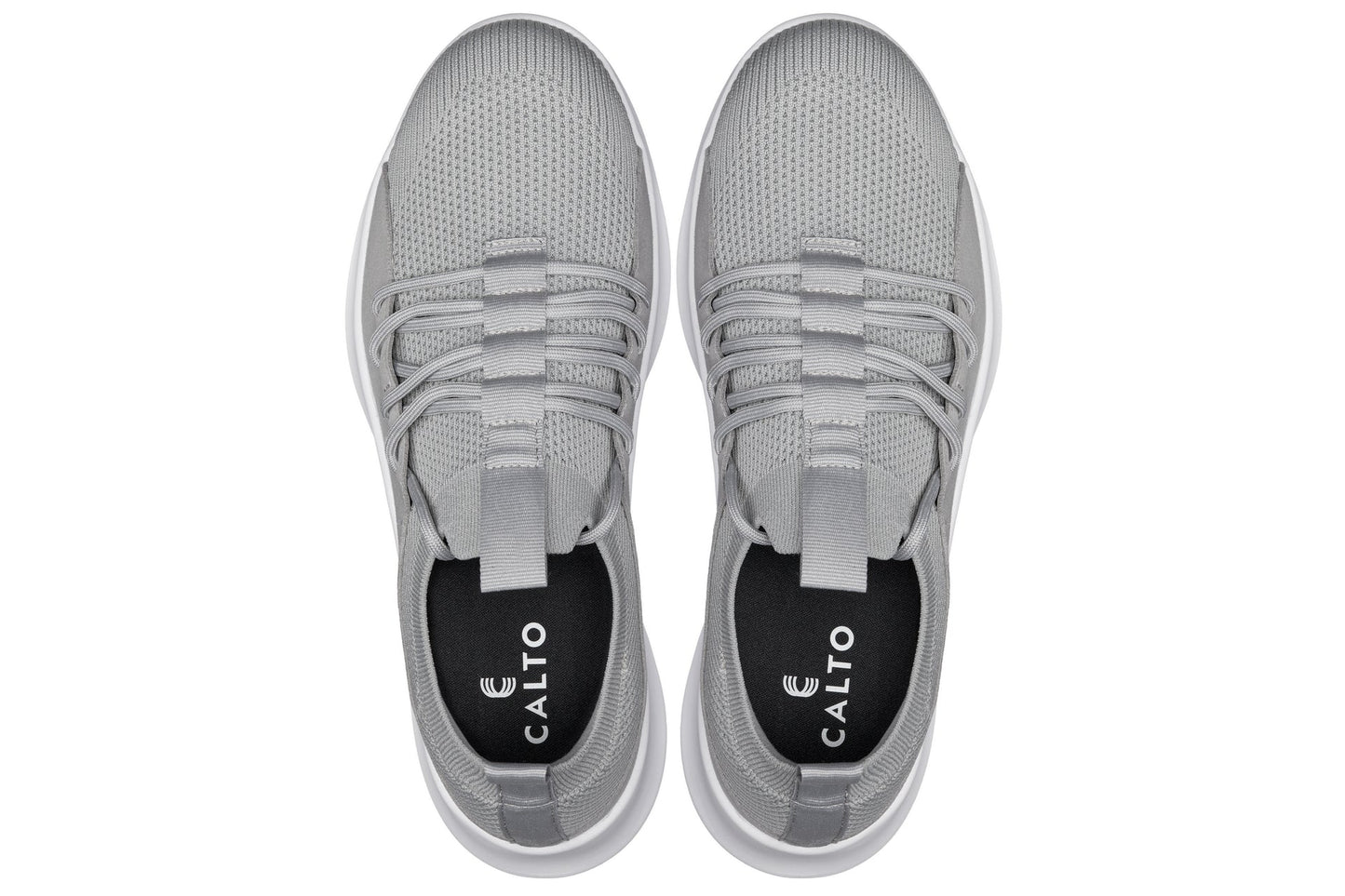 CALTO - Q134 - 2.4 Inches Taller (Light Gray/White Sole) - Ultra Lightweight Sneakers - Triathlete Store