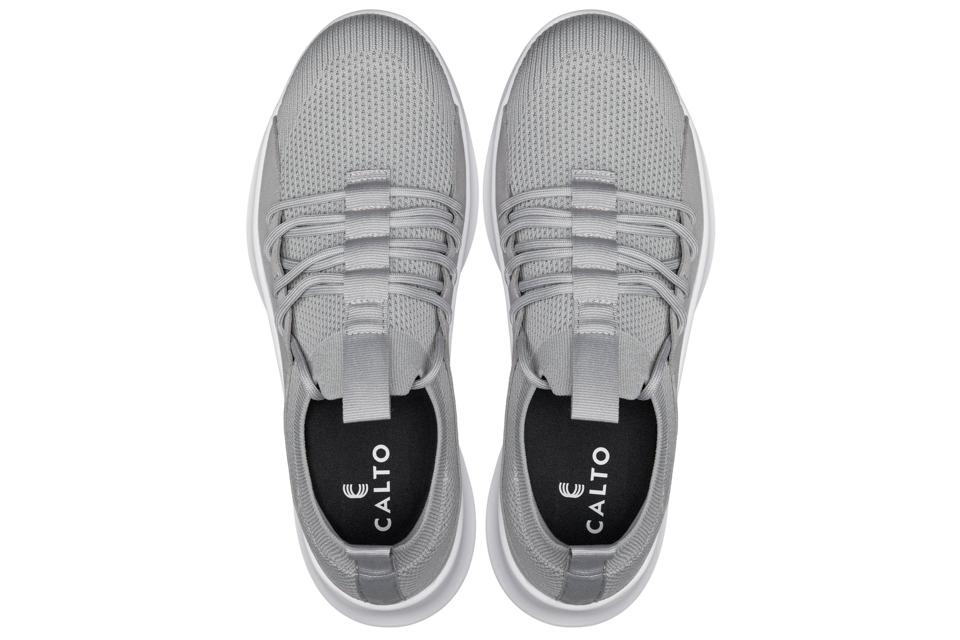 CALTO - Q134 - 2.4 Inches Taller (Light Gray/White Sole) - Ultra Lightweight Sneakers - Triathlete Store