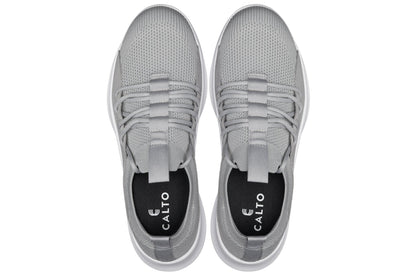 CALTO - Q134 - 2.4 Inches Taller (Light Gray/White Sole) - Ultra Lightweight Sneakers - Triathlete Store