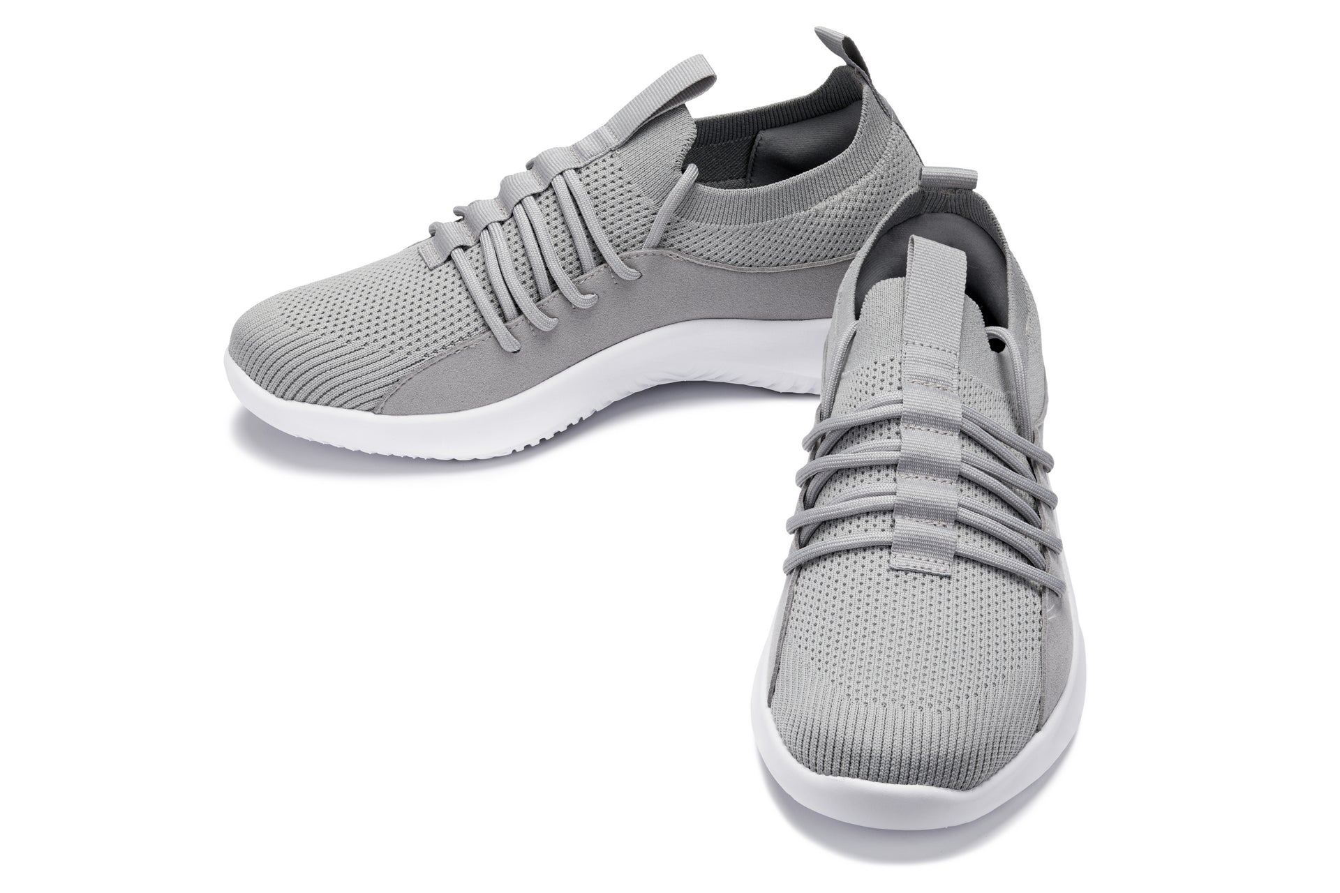 CALTO - Q134 - 2.4 Inches Taller (Light Gray/White Sole) - Ultra Lightweight Sneakers - Triathlete Store