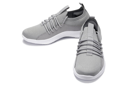 CALTO - Q134 - 2.4 Inches Taller (Light Gray/White Sole) - Ultra Lightweight Sneakers - Triathlete Store