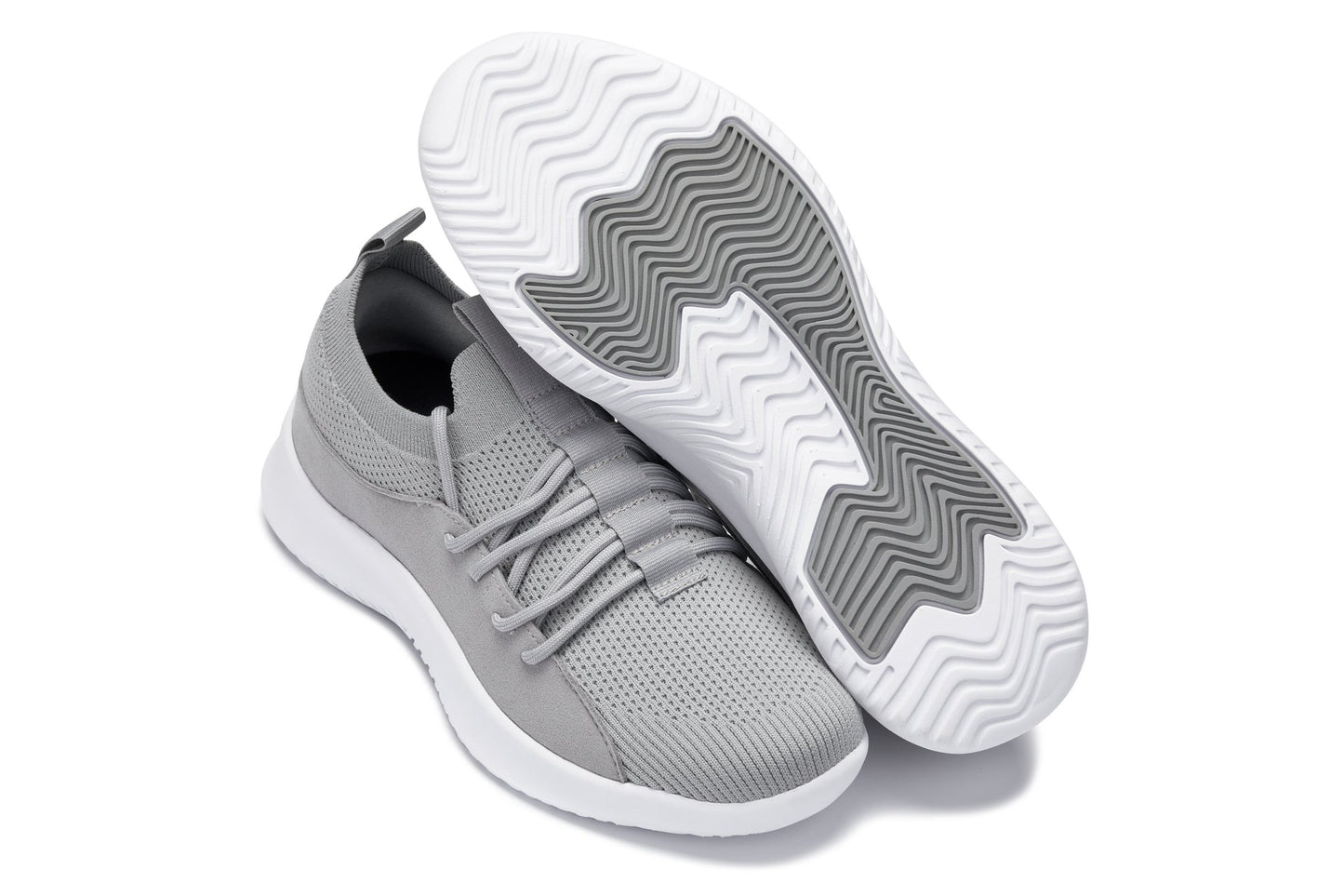 CALTO - Q134 - 2.4 Inches Taller (Light Gray/White Sole) - Ultra Lightweight Sneakers - Triathlete Store