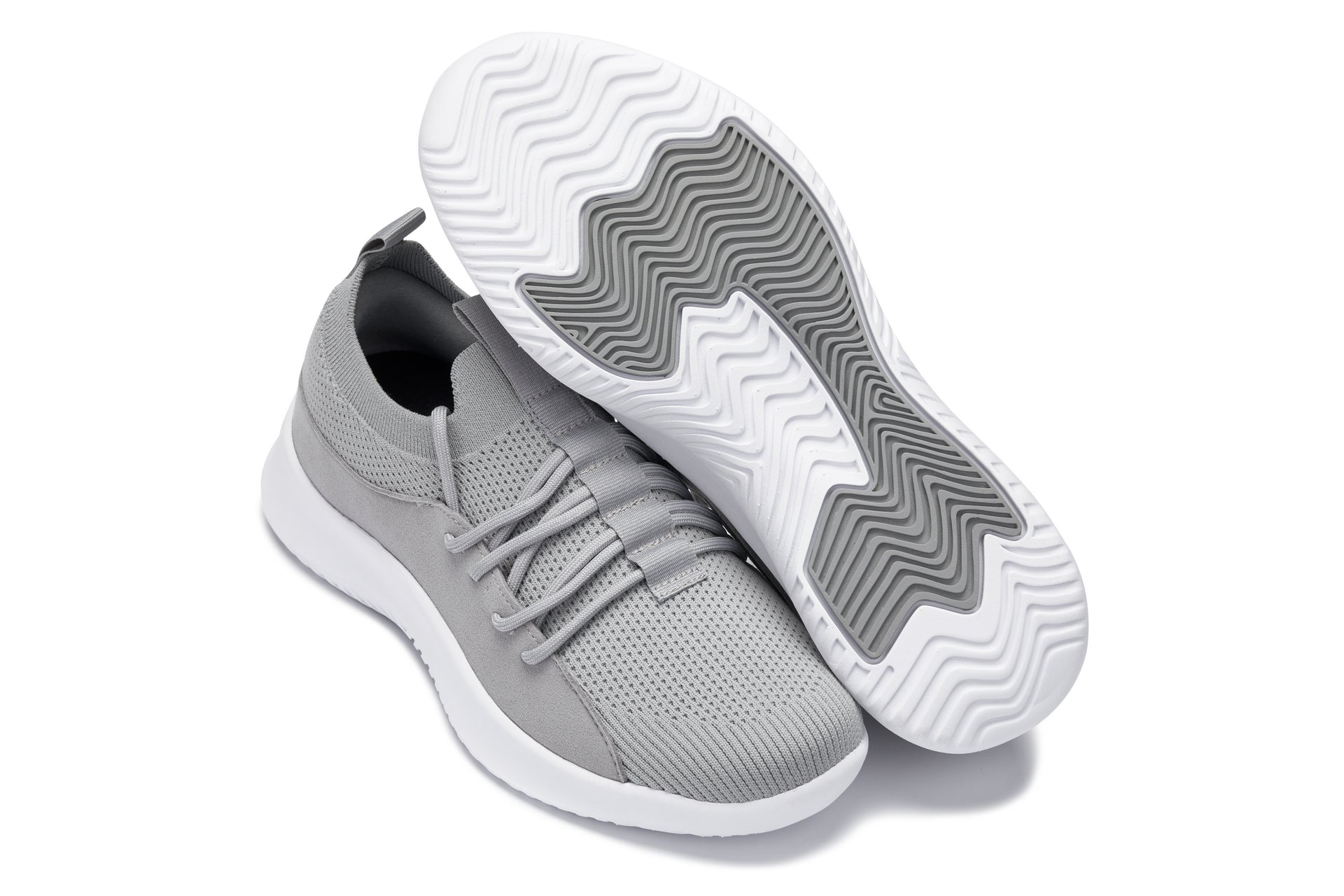CALTO - Q134 - 2.4 Inches Taller (Light Gray/White Sole) - Ultra Lightweight Sneakers - Triathlete Store